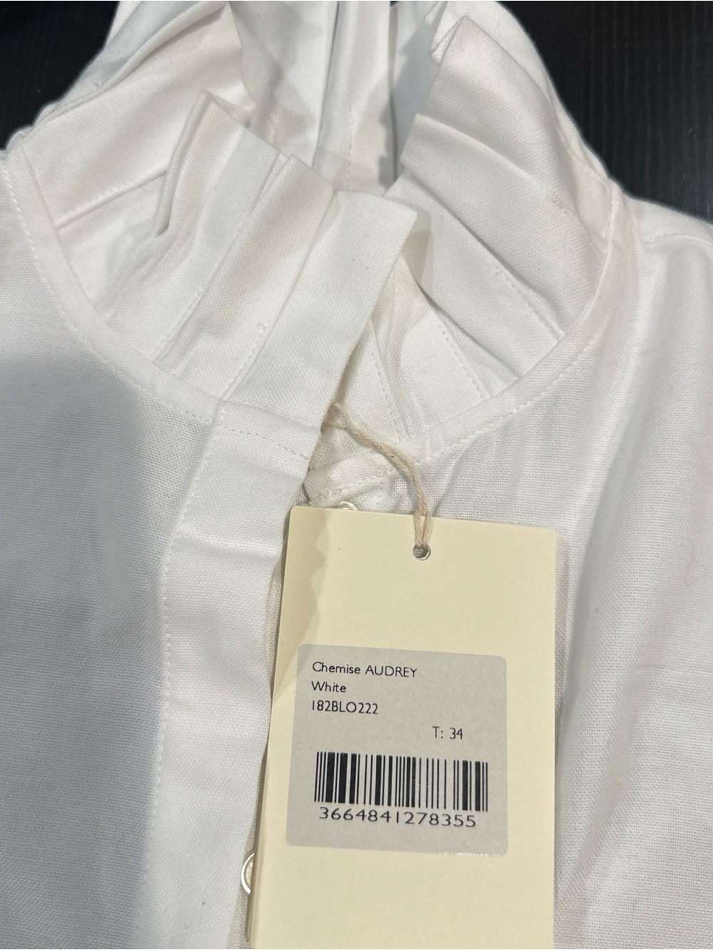 Sezane Chemise Audrey white.

T 34